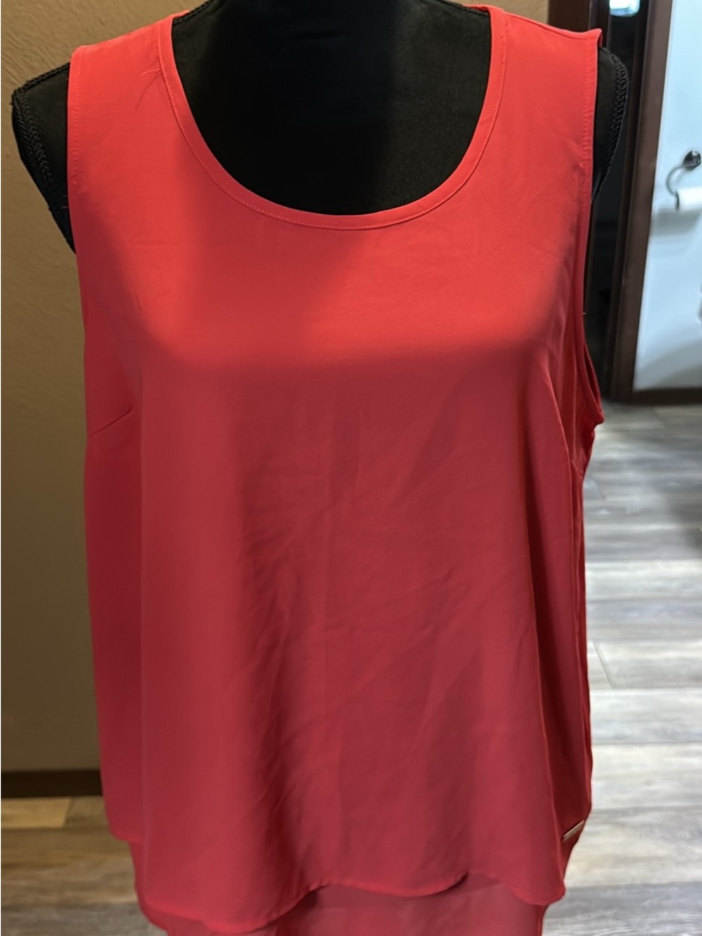 Michael Kors Coral Layered Sleeveless Tank Top